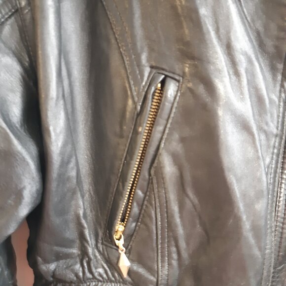 Jacket Leather Cuir Made In Canada Sélection Mono-Pol Small Women Rare Vintage - Picture 6 of 16